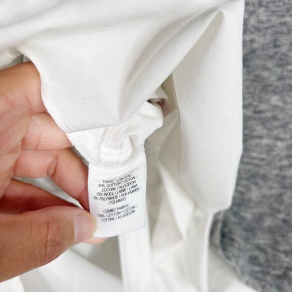 Derek Lam 10 Crosby Large L Gray White Wool Cotton Tiered Layered Tank Top Split - Picture 7 of 9